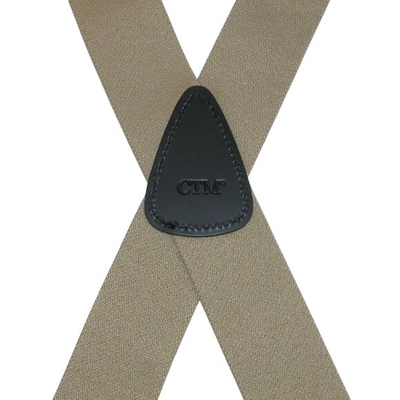 CTM Men's Elastic Basic X-Back Button-End Suspenders - Picture 3 of 3